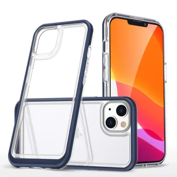   Clear 3in1 Case iPhone 13 mini ütésálló hátlap, tok, átlátszó-kék