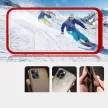Clear 3in1 Case iPhone 13 Pro ütésálló hátlap, tok, átlátszó-piros