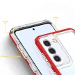 Clear 3in1 Case Samsung Galaxy S21 Plus ütésálló hátlap, tok, átlátszó-piros