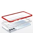 Clear 3in1 Case Samsung Galaxy S21 Plus ütésálló hátlap, tok, átlátszó-piros