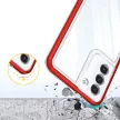 Clear 3in1 Case Samsung Galaxy S21 Plus ütésálló hátlap, tok, átlátszó-piros