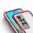 Clear 3in1 Case Xiaomi Redmi 10 ütésálló hátlap, tok, átlátszó-piros