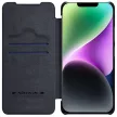 Nillkin Qin bőr Pro Case iPhone 14 Plus Holster Cover oldalra nyíló tok, fekete