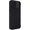Nillkin Qin bőr Pro Case iPhone 14 Plus Holster Cover oldalra nyíló tok, fekete