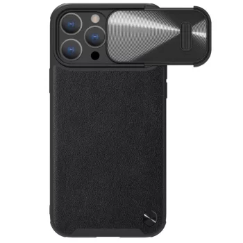   Nillkin CamShield Leather S Case iPhone 14 Pro ütésálló hátlap, tok, fekete