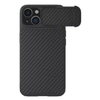   Nillkin Synthetic Fiber S Case ütésálló tok iPhone 14 kamerafedéllel, fekete