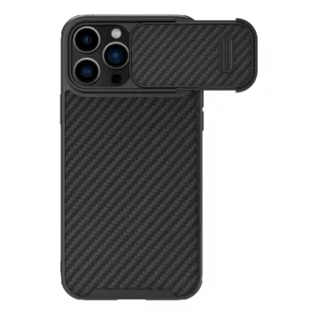   Nillkin Synthetic Fiber S Case ütésálló tok iPhone 14 Pro Max tok kamerafedéllel, fekete