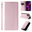 Magnet Strap oldalra nyíló tok iPhone 13 Pro Max Pouch Wallet + Mini Lanyard Pendant, rózsaszín