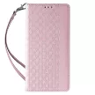 Magnet Strap oldalra nyíló tok iPhone 13 Pro Max Pouch Wallet + Mini Lanyard Pendant, rózsaszín