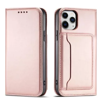   Magnet Case iPhone 12 Pro Max oldalra nyíló tok, rózsaszín