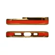 Fashion Case tok iPhone 12 Pro, Gold Frame Gel Cover, piros