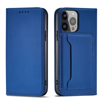 Magnet Case iPhone 14 Pro Max oldalra nyíló tok, kék