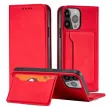 Magnet Case iPhone 14 Pro Max oldalra nyíló tok, piros