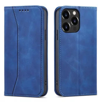   Magnet Fancy Case iPhone 14 Pro Max oldalra nyíló tok, kék