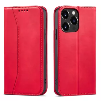  Magnet Fancy Case iPhone 14 Pro Max oldalra nyíló tok, piros