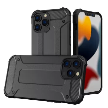   Hybrid Armor Tough Rugged iPhone 14 Pro Max ütésálló hátlap, tok, fekete