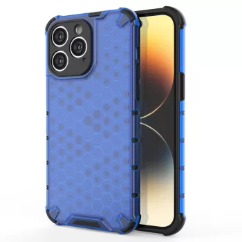   Honeycomb Case iPhone 14 Pro Max ütésálló hátlap, tok, kék