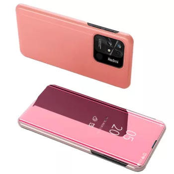   Clear View Case oldalra nyíló tok Xiaomi Redmi 10C, rózsaszín