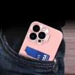 Leather Stand Case tok iPhone 14 Pro Max cover card wallet with stand, rózsaszín