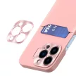 Leather Stand Case tok iPhone 14 Pro Max cover card wallet with stand, rózsaszín