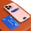 Leather Stand Case tok iPhone 14 Pro Max cover card wallet with stand, rózsaszín