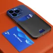 Leather Stand Case tok iPhone 14 Pro Max cover card wallet with stand, kék