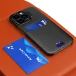 Leather Stand Case tok iPhone 14 Pro Max cover card wallet with stand, fekete