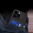 Leather Stand Case tok iPhone 14 Pro Max cover card wallet with stand, fekete