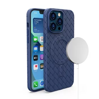   MagSafe Woven Case iPhone 15 Pro MagSafe TPU hátlap, tok, sötétkék