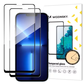   Wozinsky készlet 2x szuper erős Full Glue teljes kijelzős üvegfólia iPhone 14 Pro Max/13 Pro Max, fekete
