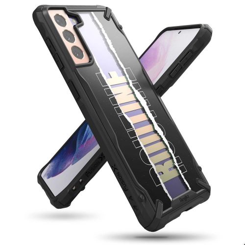 Ringke Fusion X Design ütésálló tok Samsung Galaxy S21+ 5G (S21 Plus 5G), fekete
