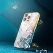 Kingxbar Phoenix Luxus iPhone 14 tok kristályokkal arany, kék