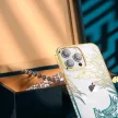 Kingxbar Phoenix Luxus iPhone 14 tok kristályokkal arany, kék