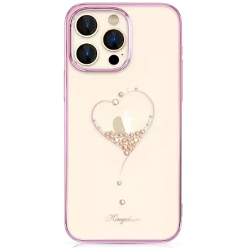   Kingxbar Silicone case Swarovski crystals hátlap, tok iPhone 14 Plus, rózsaszín