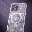Kingxbar PQY Geek Series mágneses tok iPhone 14 Pro MagSafe, ezüst