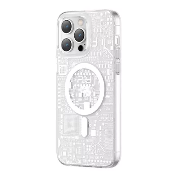   Kingxbar PQY Geek Series mágneses tok iPhone 14 Plus MagSafe, ezüst