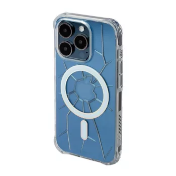   MagSafe Kingxbar PQY Crack Series szilikon tok iPhone 15 Pro Max, átlátszó
