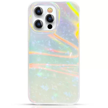   Kingxbar Shell sorozat luxus elegáns telefon tok iPhone 13 Pro gyöngyház-menta