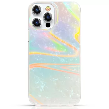   Kingxbar Shell sorozat luxus elegáns telefon tok iPhone 13 Pro gyöngyház-kék
