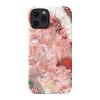   Kingxbar Agate sorozat tok díszített nyomtatott achát iPhone 12 mini, piros
