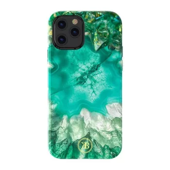   Kingxbar Agate sorozat tok díszített nyomtatott achát iPhone 12 mini, zöld