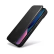 iCarer CE olajviasz prémium bőr fóliatok bőr tok iPhone 14 Plus mágneses Flip MagSafe, fekete