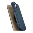 iCarer CE olajviasz prémium bőr fóliatok iPhone 14 Plus mágneses flip tok MagSafe, kék