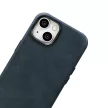 iCarer olajviasz prémium bőr tok iPhone 14 Plus mágneses bőr tok MagSafe, sötétkék