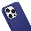 iCarer Litchi prémium bőr tok iPhone 14 Pro mágneses bőr tok MagSafe, sötétkék