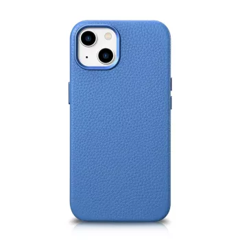   iCarer Litchi prémium bőr tok iPhone 14 Plus mágneses bőr tok MagSafe, kék