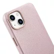 iCarer Litchi prémium bőr tok iPhone 14 Plus mágneses bőr tok MagSafe, rózsaszín