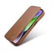 iCarer CE prémium bőr fóliatok iPhone 14 Pro mágneses bőr flip fóliatok MagSafe, barna