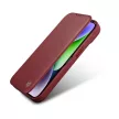 iCarer CE prémium bőr fóliatok iPhone 14 Pro mágneses bőr flip fóliatok MagSafe, piros