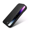iCarer CE prémium bőr fóliatok iPhone 14 Plus mágneses bőr flip fóliatok MagSafe, fekete